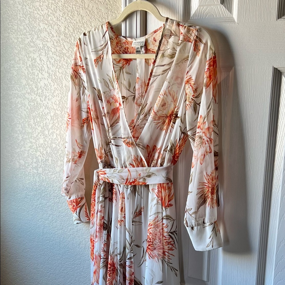 Floral Print White Dress